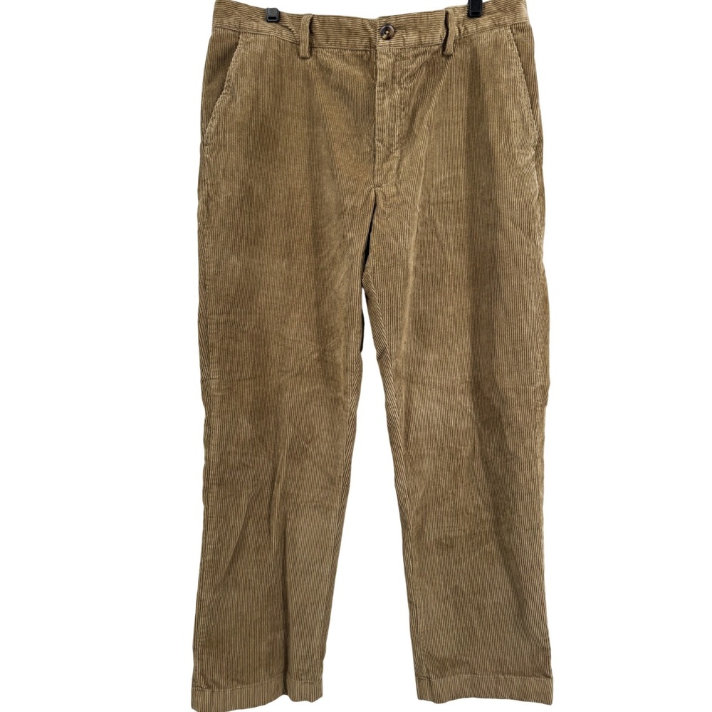 LL Bean Classic Fit Corduroy Pants Mens 36x29 Tan Brown Stretch Cotton 502835